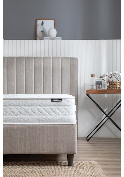 Yataş Bedding Blue Star Yatak, Lento Baza, Somni Başlık Çift Kişilik 3'lü Set 160x200 -  Bej