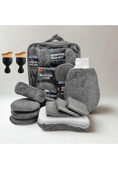 Profesyonel 11 Parça Mikrofiber Araç Oto Yıkama Seti Araç Fırçası Araç Mikrofiber Bez Seti Standart