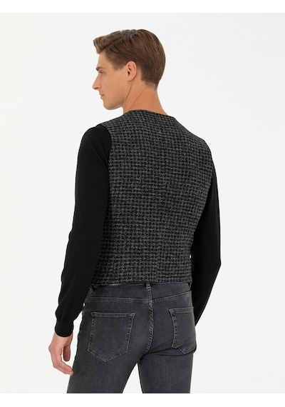 Cacharel Antrasit Slim Fit Yün Karışımlı Spor Yelek Gri
