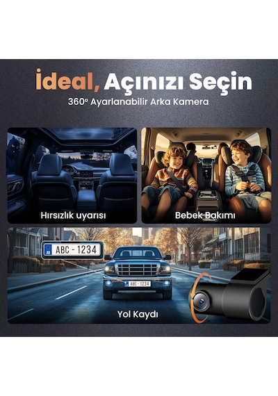 360+ Botslab G980H Pro ADAS Ön 4K UHD Arka 2K QHD 170° Geniş Açı Gece Görüş Gps+WiFi Araç İçi Kamera