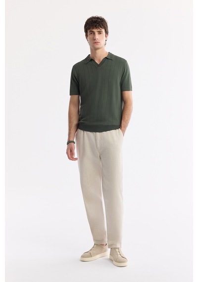 Avva Erkek Haki Polo Yaka Rayon Triko Regular Fit T-shirt A51y5015