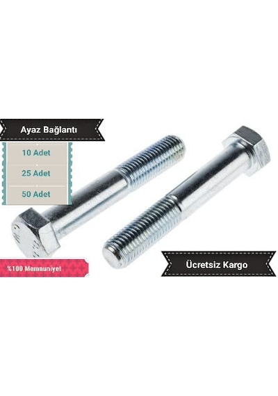 Ayaz M20X130 Çelik Civata 15 Adet 1 Kutu