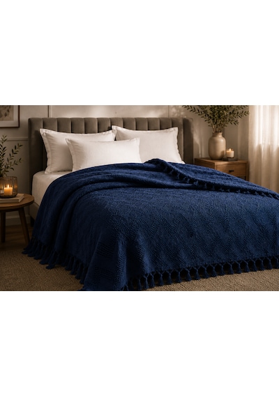 Kapreo Home Craft Collection Premium Çift Kişilik Pike 200 X 230 Lacivert