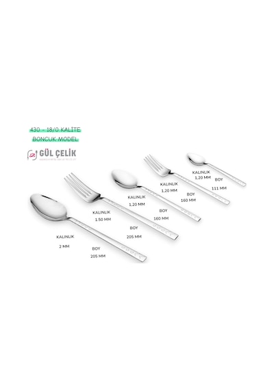 Çatal Kaşık Seti 12 Kişilik 60 Parça Damla Model 18/0 Kalite Paslanmaz Çelik