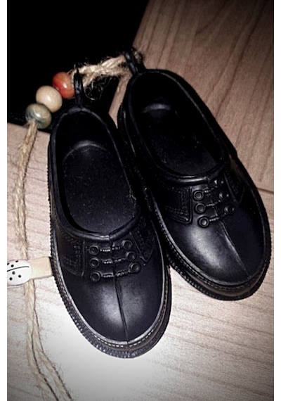 Minyatür, Etnik, Vintage Kara Lastik Modelli Araba Dikiz Ayna Süsü