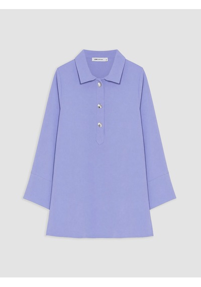 Lcw Everyday Lila Polo Yaka Armürlü Kadın Tunik