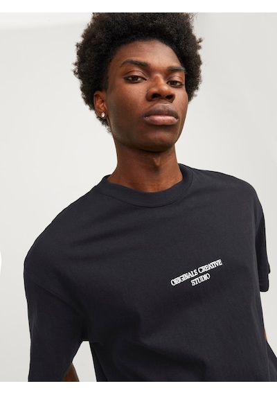 Jack & Jones Erkek Sırt Baskılı Oversize T-shirt - 12256289 001