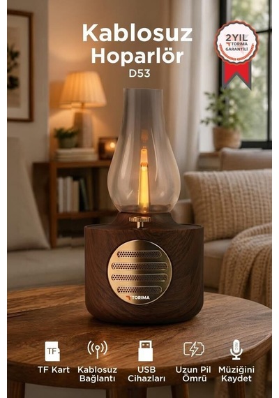 Özel Üretim Bluetooth Hoparlör Vintage Gaz Lambası D53 Lambalı Retro Nostaljik