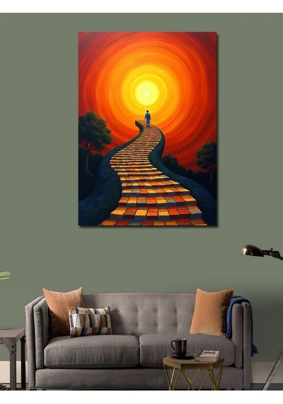 Kanvas Tablo Güneş Doğa Yolu 100cmx140cm