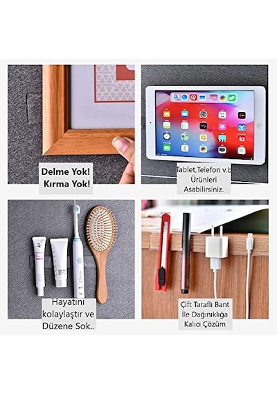 Çok Fonksiyonlu Şeffaf Çift Taraflı Bant Yıkanabilir 3 M X 3 Cm X 2 Mm