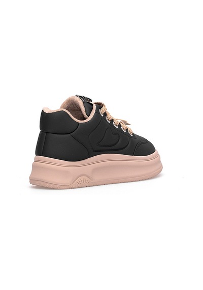 Guja 25k421 Kadın Hakiki Deri Klasik Sneaker Siyah Siyah
