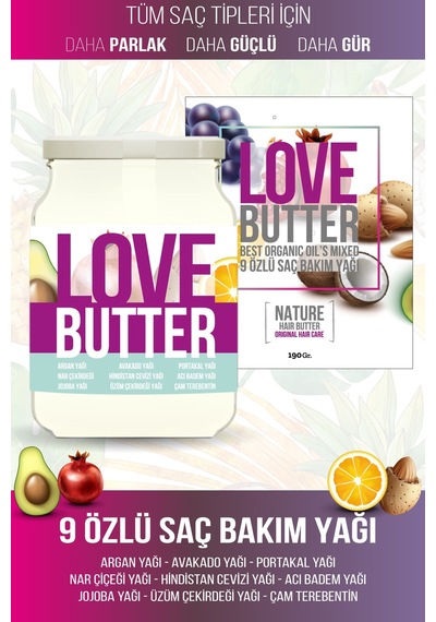 Love Butter Saç Bakım Yağı Saç Besleyici ve Saç Maskesi 190 ML