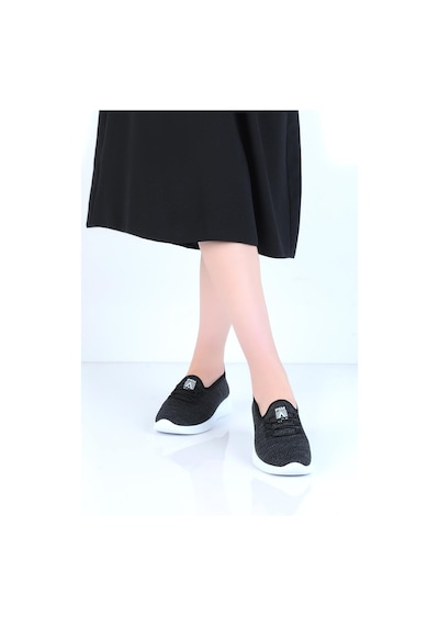 Ayakcenter 066 Psm Syh-byz Bağsız Yazlık Kadın Sneaker Ayakkabı Siyah