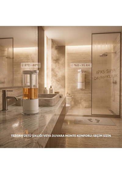 Pizen Pure Otomatik Sensörlü Sıvı Sabunluk - Şarjlı Temassız 2 Kademeli Akış - Ipx5 Suya Dayanıklı Beyaz
