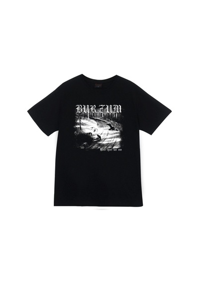 Stoned&Fame Burzum Baskılı T-shirt SIYAH