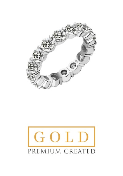 Beyaz Altın Sertifikalı Premium Created Taşlı 4.25 Ct Effect Tamtur Yüzük