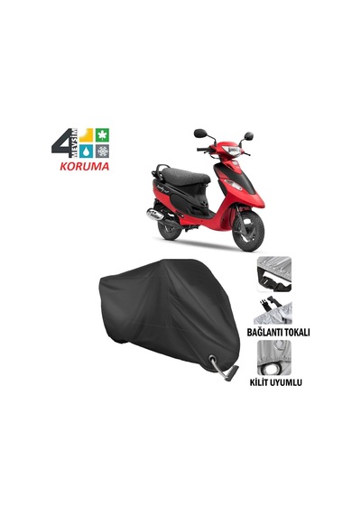 Tvs Scooty Pep Plus Motosiklet Brandası ( Kilit Uyumlu - Siyah