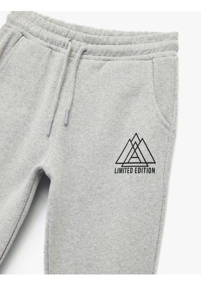 Koton Beli Lastikli Şardonlu Baskılı Cep Detaylı Jogger Eşofman Altı Gri 7wkb40025tk