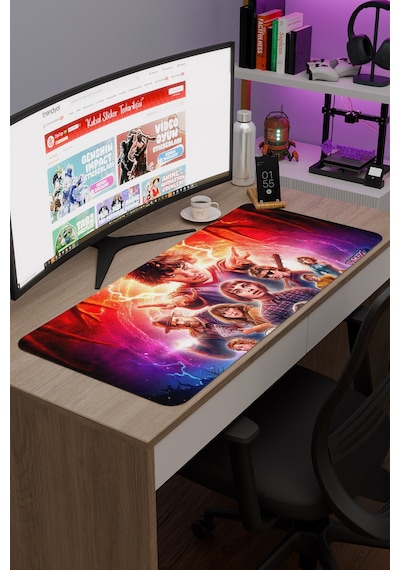 Stranger Things 2 V2 90x40 Xxl Gaming Kauçuk Kaymaz Taban Mouse Pad Fare Altlığı