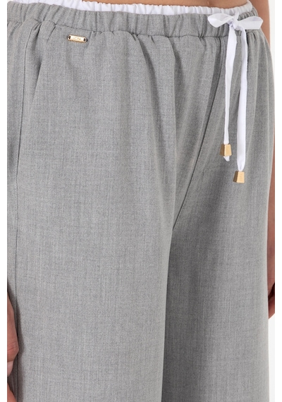U.S. Polo Assn. Kadın Gri Bel Detaylı Loose Fit Kanvas Pantolon 50309118-VR024