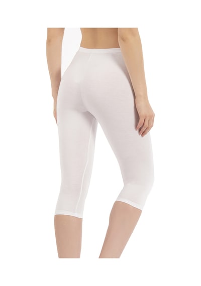 Özkan Underwear Özkan 0458 Kadın %95 Pamuklu Likralı Süprem Kumaş Esnek Rahat Yumuşak Diz Altı Kapri Tayt Beyaz