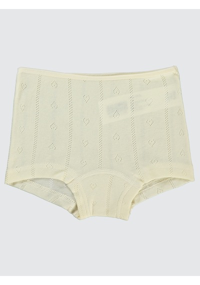 Civil Girls Jakarlı Kalp 2-10 Yaş 2'li Boxer Set Ekru - Somon