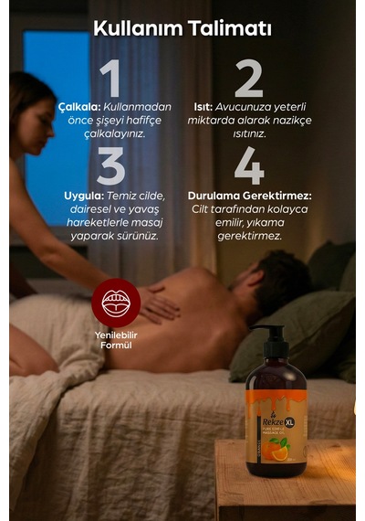 Rekze Xl Portakal Aromalı Masaj Yağı 250 Ml Doğal & Yenilebilir - 730050083