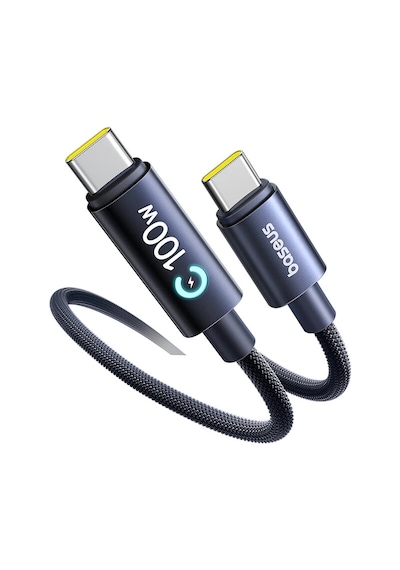 Baseus Lingxi 100w Type-c To Type-c Otomatik Akım Kesen Akıllı Hızlı Şarj Ve Data Kablosu 1m 100w Type-c To Type-c