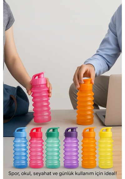 750 Ml Renkli Kapaklı Plastik Sporcu Su Matarası Taşınabilir Şeffaf Matara-mor Mor Plastik Diğer