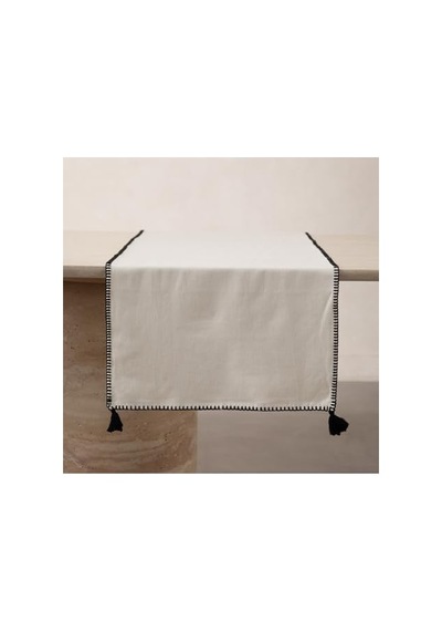 Desenli Siyah Arka Plan Baskılı Runner Servis 40x150 Cm Genel