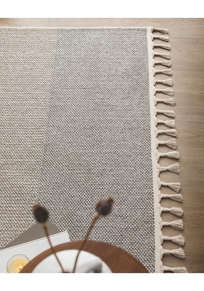 Madame Coco Andray Saçaklı Halı - Gri - 200x300 Cm 8684427028674 Gri 200 X 300 Gri