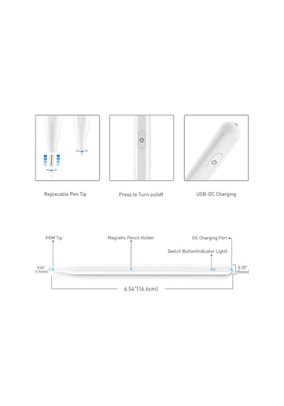 Apple Uyumlu iPad  10.2 8.Nesil Yazım Çizim için Dokunmatik Stylus Kalem