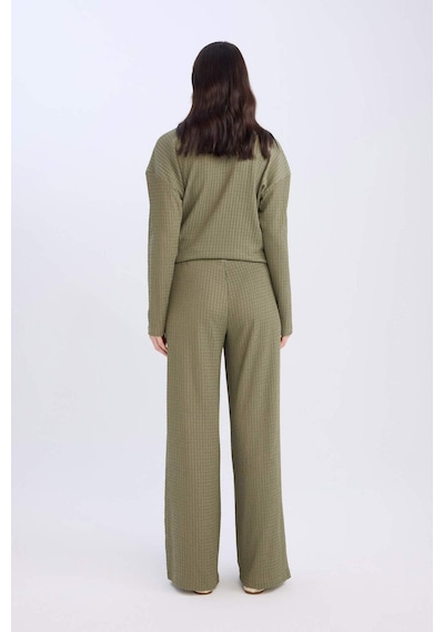 DeFacto Bürümcük Pantolon Straight Fit Beli Lastikli Basic Düz Geniş Bol Paça D7522AX24AUKH82