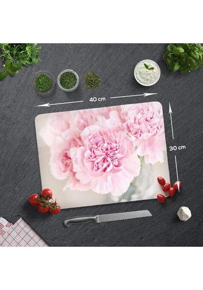 Tr Pembe Krizantem Cam Kesme Tahtası 30cm X 40cm Diğer