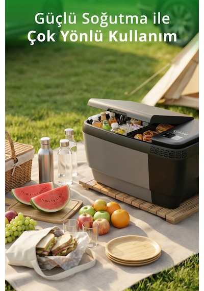 Kiwi Kım-4755 Tesla Uyumlu Araç İçi Taşınabilir Buzdolabı 35l & -20c & 12v/220v & Bluetooth