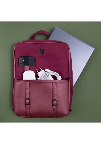Minbag Xxl Aspen Laptop Ve Tablet Çantası 17 Inch Bordo