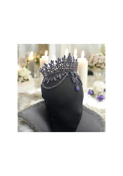 Alınlıklı Gelin,kına,nişan,söz,after,bride,party Taç Mor - 729058711 Mor
