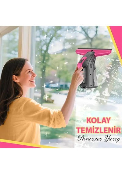 Ezere Clearview Şarjlı Cam Temizleyici Silme Makinesi Mikrofiber Başlıklı- 5775 Siyah