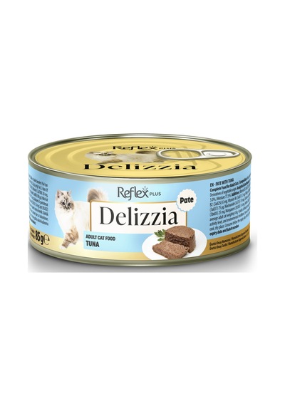 Plus Delizzia / Kıyılmış Ton Balıklı Yetişkin Kedi Maması 85g X 12 Adet