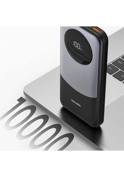10.000 Mah Powerbank 22.5w Hızlı Şarjlı Dijital Göstergeli Taşınabilir Şarj Cihazı-1712 Siyah