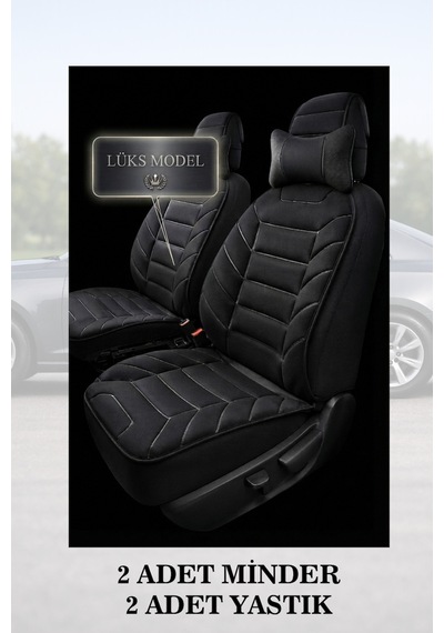 Renault Clio 3 2006 Uyumlu Siyah Renk Lüks Premium 2 Adet Minder Ve Yastık
