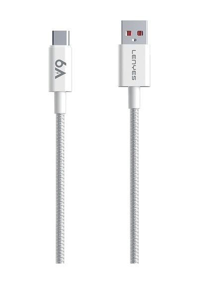 Lenyes Lc518 Usb-a To Type-c 6a Örgü Tasarımlı Hızlı Şarj Özellikli Data Ve Şarj Kablosu 66w 1m Gri Gri