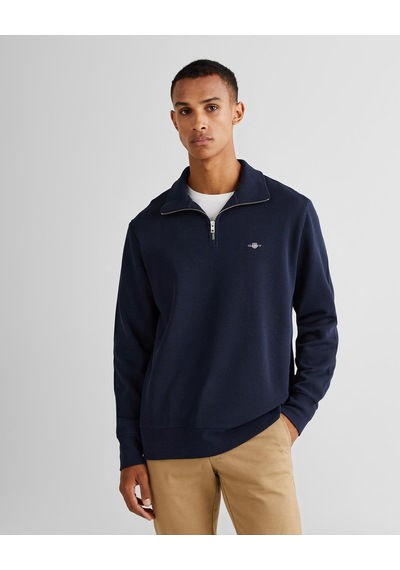 Gant Erkek Lacivert Regular Fit Yarım Fermuarlı Sweatshirt-11552 433-lacivert