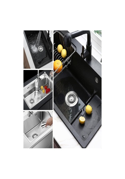 3'lü Set Paslanmaz Çelik Süzgeç Lavabo Evye Gider Süzgeç Ve Tıkacı İki Yönlü 8 Cm Metal Diğer