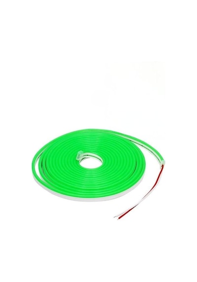 5 Metre Esnek Neon Led Şerit 12 Volt 6x12mm Yeşil
