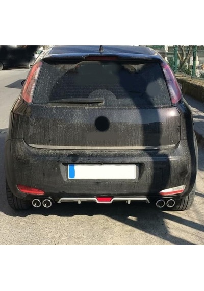 Oto H.i.t. Fiat Punto Makyajlı Uyumlu Body Kit Difüzör 4 Çıkış Gri Yuvarlak