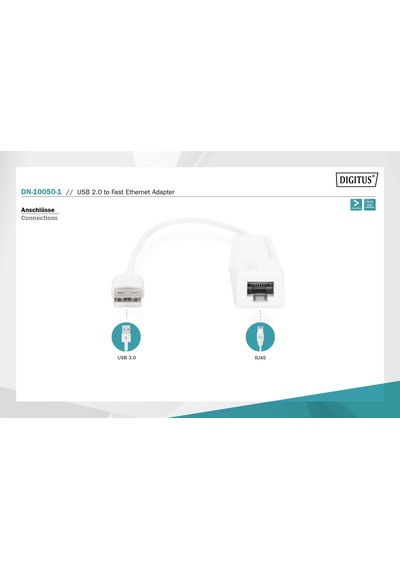 Dıgıtus Dn-10050-01 Usb 2.0 Hızlı Ethetnet Adaptörü
