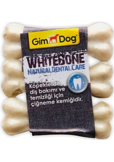 Gimdog Mordimi Beyaz Köpek Press Çiğneme Kemiği 3.5" 9 CM 3'lü 60 G