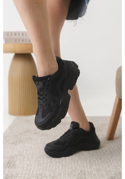 Daxtors D0141 Kadın Günlük Ortopedik Sneaker Spor Ayakkabı Siyah