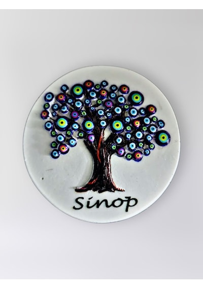 Sinop Polyester Kabartmalı Magnet Çap:6,5cm Dekoratif Hediyelik Buzdolabı Süsü Kod:1454
